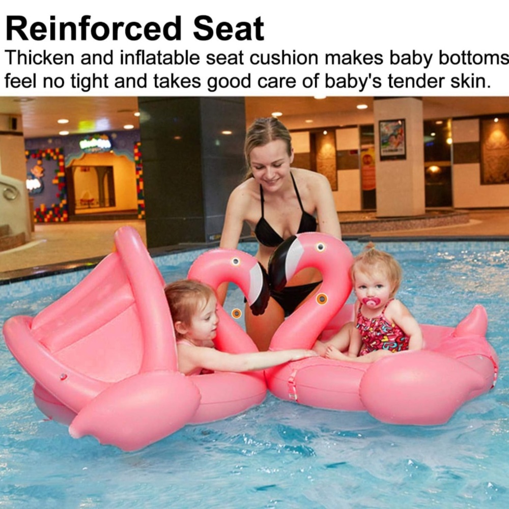 Flamingo Baby Float w/Sunshade Canopy - Picture 6 of 9